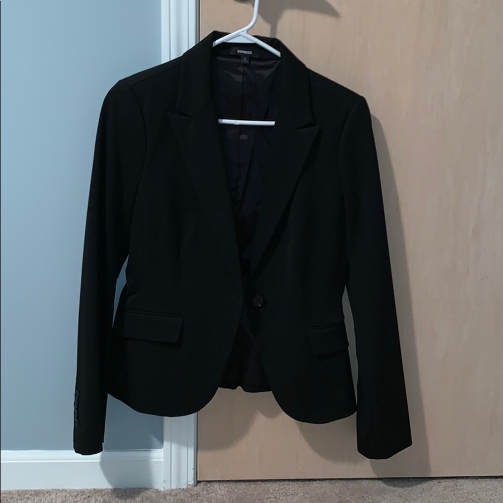 Express Single Button Suit Jacket, Size 8 - image 1